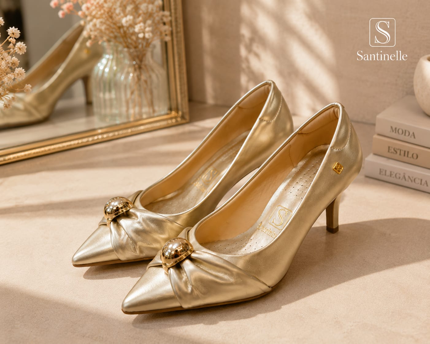 SCARPIN DOURADO
